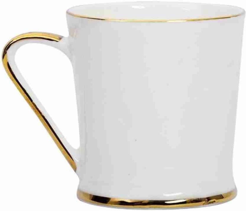 sanharshu Pack of 2 Ceramic bharat bone china best quality white gold