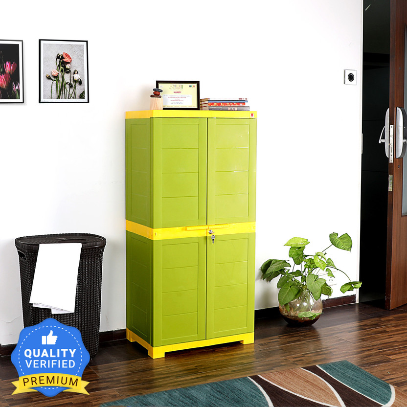 Cello Novelty Big Plastic Cupboard(Finish Color - GREEN & YELLOW, DIY(Do-It-Yourself))