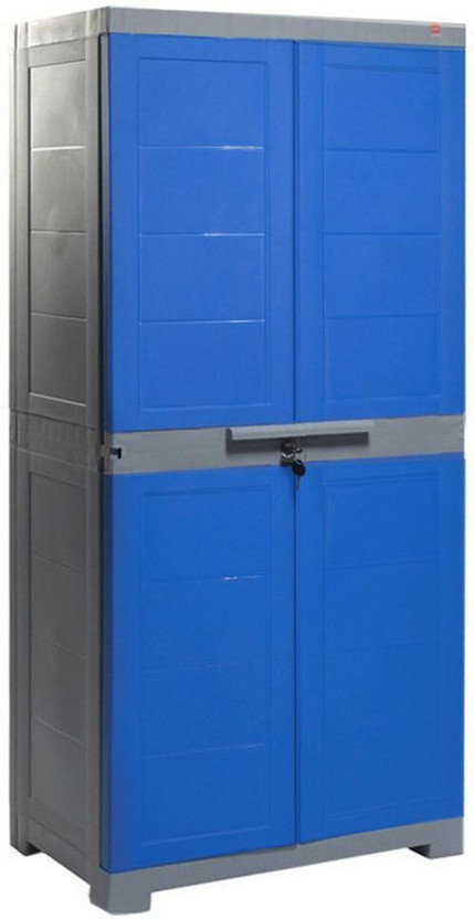 Cello Novelty Big Storage Cupboard Plastic Cupboard(Finish Color - Grey & Blue, DIY(Do-It-Yourself))