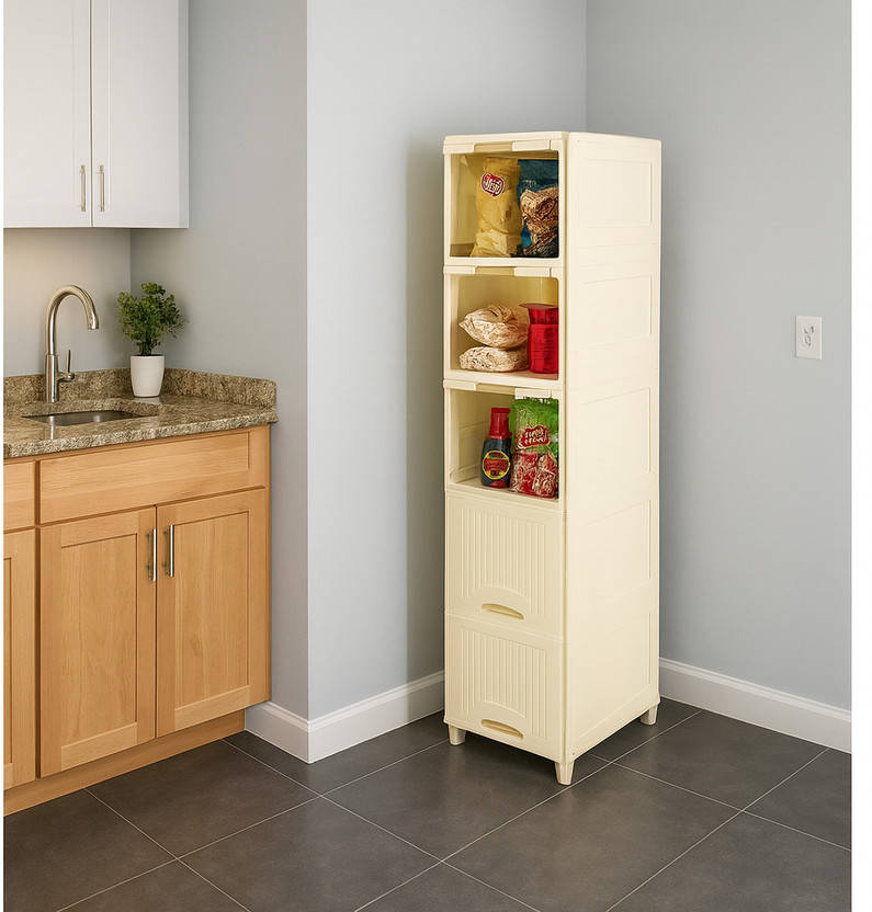 MAXTID Plastic Vertical Filing Cabinet(Finish Color - White, DIY(Do-It-Yourself))