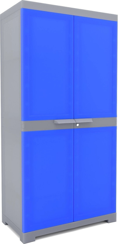 Nilkamal Freedom FMM Plastic Cabinet for Multipurpose Storage Solution|Bedroom|Kids Room Plastic Almirah(Finish Color - Deep Blue & Grey, DIY(Do-It-Yourself))