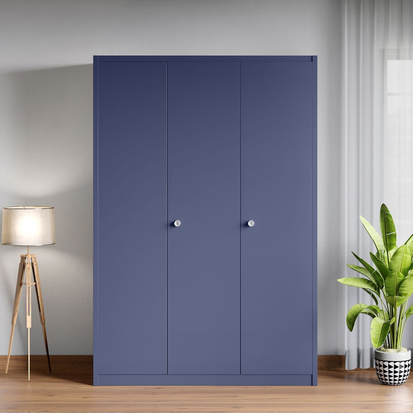 Interio by Godrej Etna 3-Door with Locker Metal Almirah(Finish Color - Textured Phiroja Blue, Knock Down)