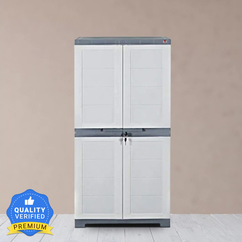 Cello Cello Novelty Big Color White and grey Plastic Cupboard(Finish Color - WHITE & GREY, DIY(Do-It-Yourself))
