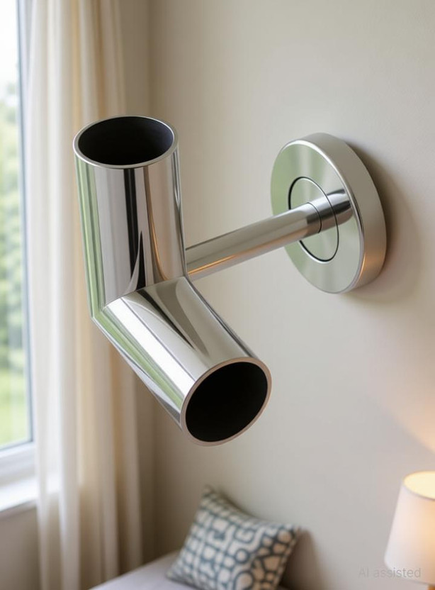 AKSS Silver Rod Rail Bracket Metal(Pack of 1)