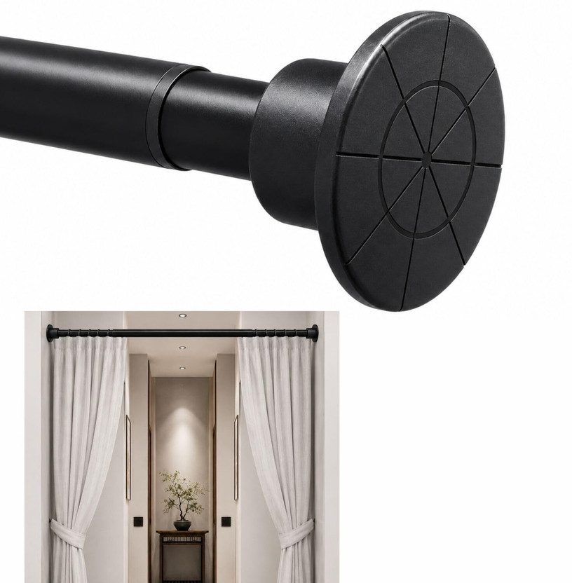 JIALTO Black Curtain Rods(Pack of 1)