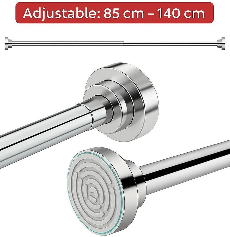 Herrlich Homes Silver Curtain Rods Metal(Pack of 1)