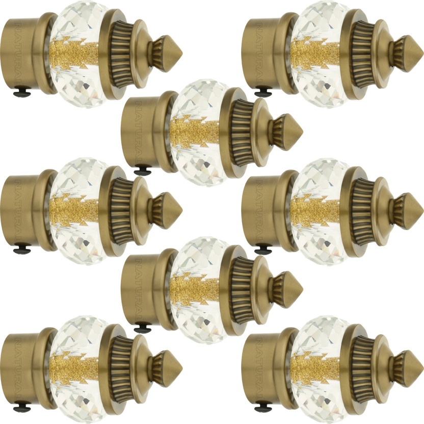 NATURAL Beige Curtain Knobs Metal