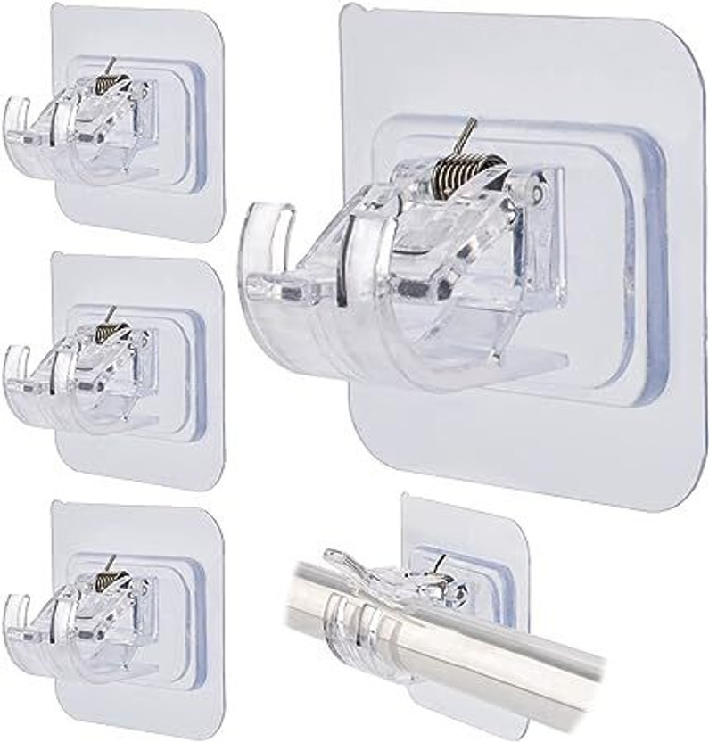 XBEY White Curtain Hooks(Pack of 4)