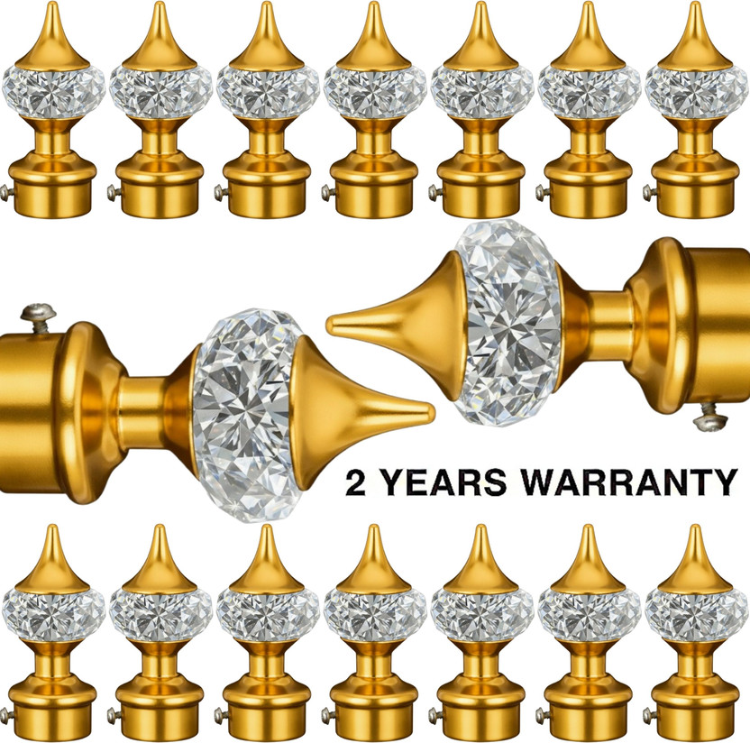 Ghazian Gold Curtain Knobs, Rod Rail Bracket Metal(Pack of 16)
