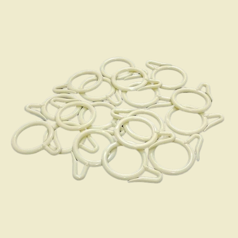 MEI Beige Curtain Rings, Curtain Hooks(Pack of 50)