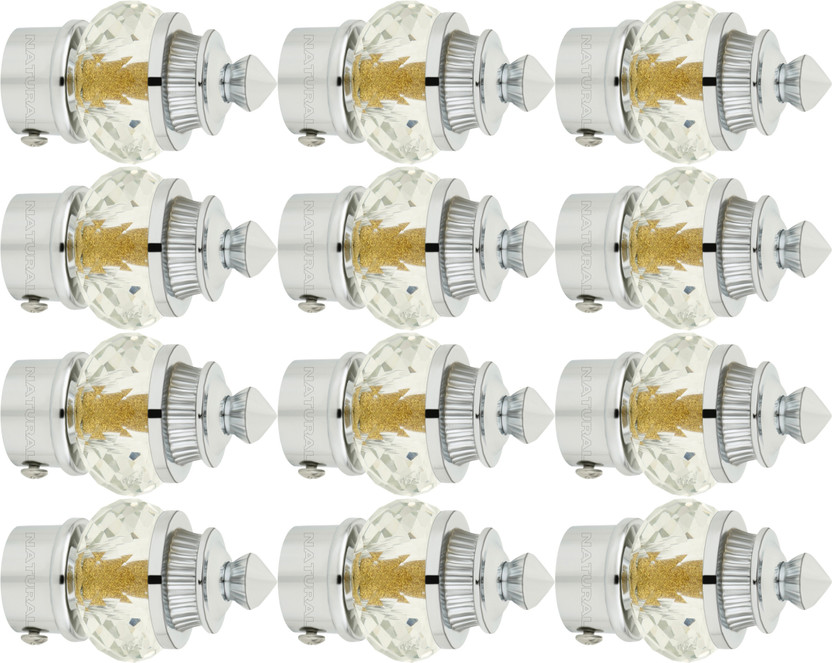 NATURAL Silver Curtain Knobs Metal