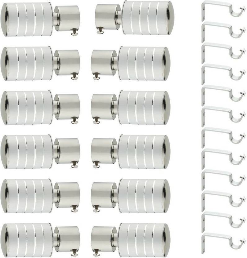 Florina Silver Rod Rail Bracket, Curtain Knobs Metal Price in India Buy Florina Silver Rod