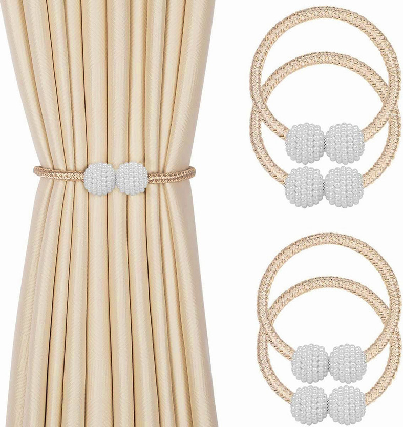 Inovera Beige Curtain Hooks(Pack of 4)