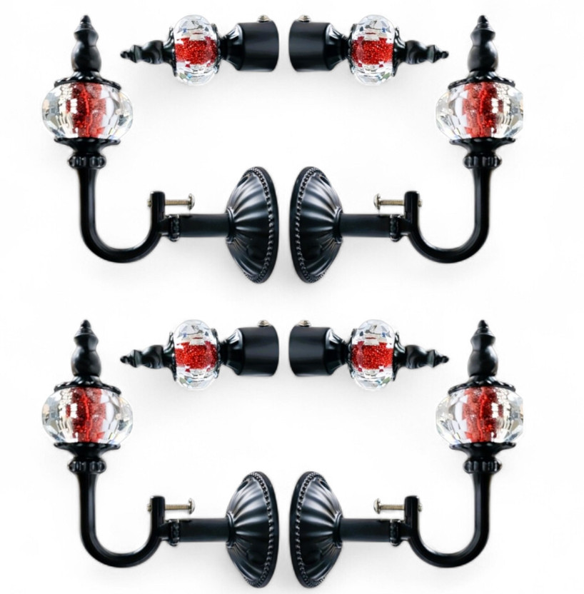 Aim Black Curtain Knobs Metal(Pack of 4)