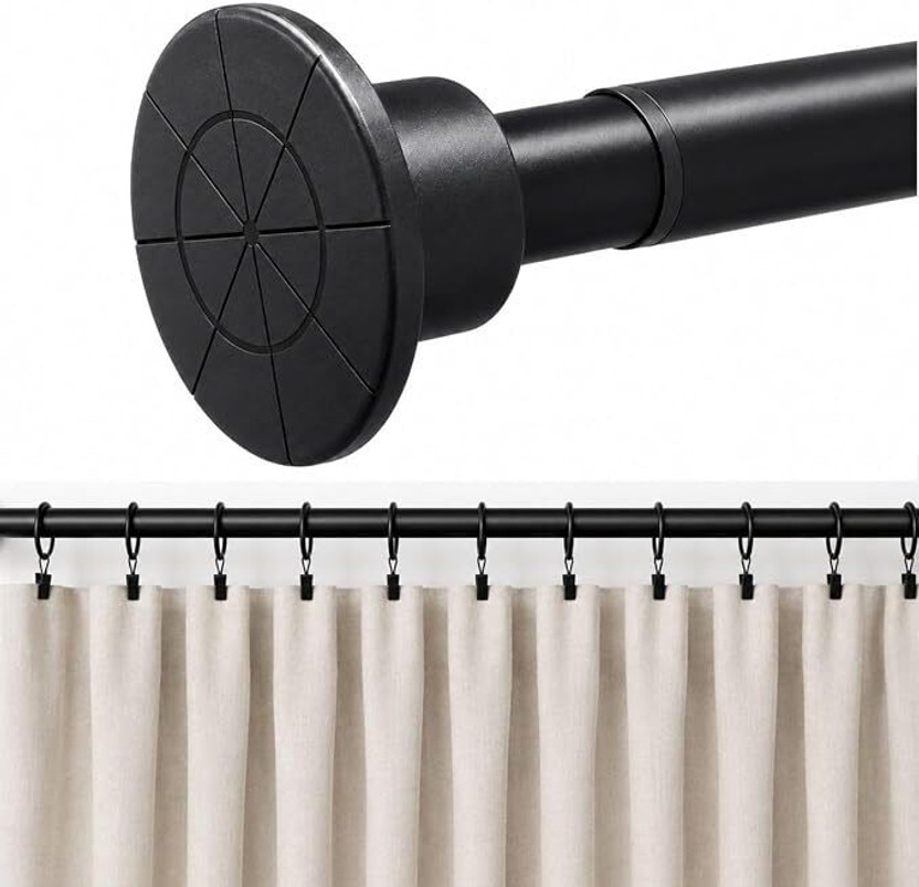 JIALTO Black Curtain Rods(Pack of 1)