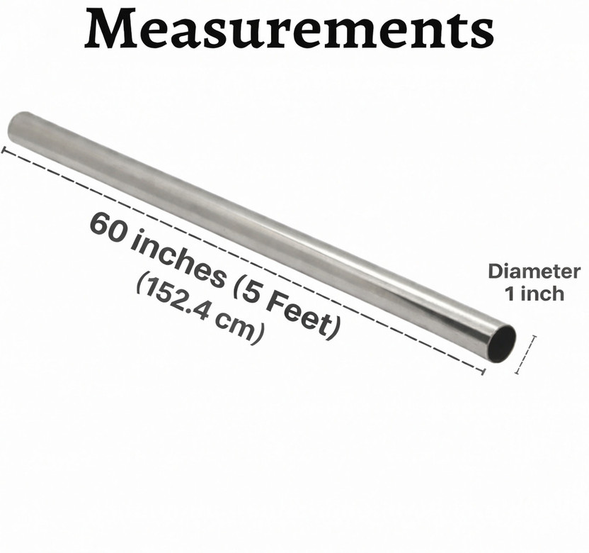 Charvi Silver Curtain Rods Metal(Pack of 1)