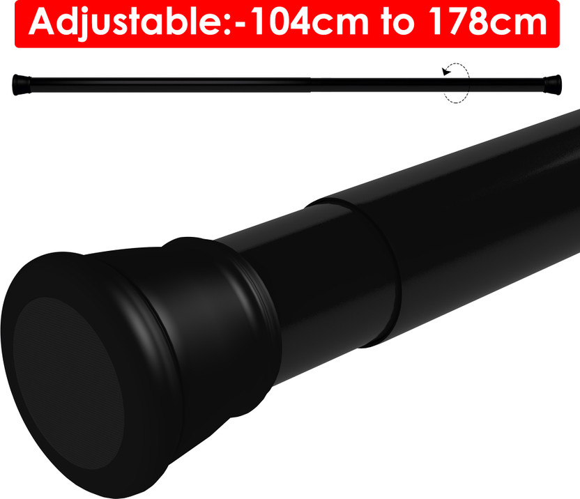 Story@home Black Curtain Rods Metal(Pack of 1)