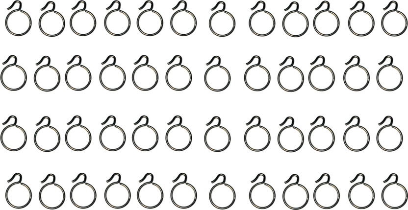Sureify Steel Supreme Curtain Ring 1.5 Inches Silver Pack of 48 Curtain Ring with Hook(Silver)