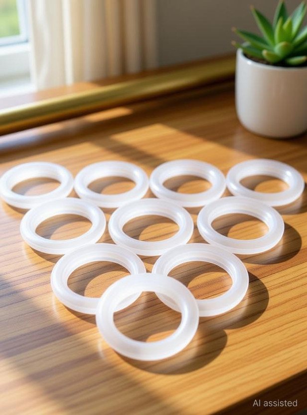 Vf e curtains White Curtain Rings(Pack of 50)