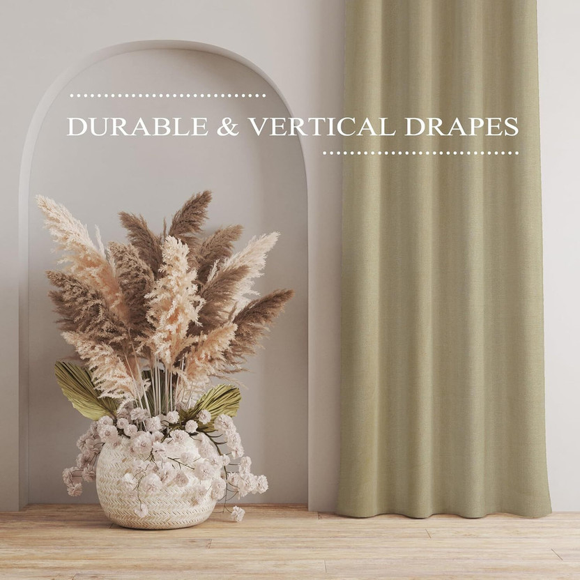 DRAVIX HOME 213 cm (7 ft) Door Jacquard Blackout Curtain (Pack Of 2)(Cream, Self Design)