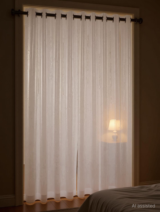 GURU-ISHMA 213 cm (7 ft) Door PVC Transparent Curtain Single Curtain(White, Plain)