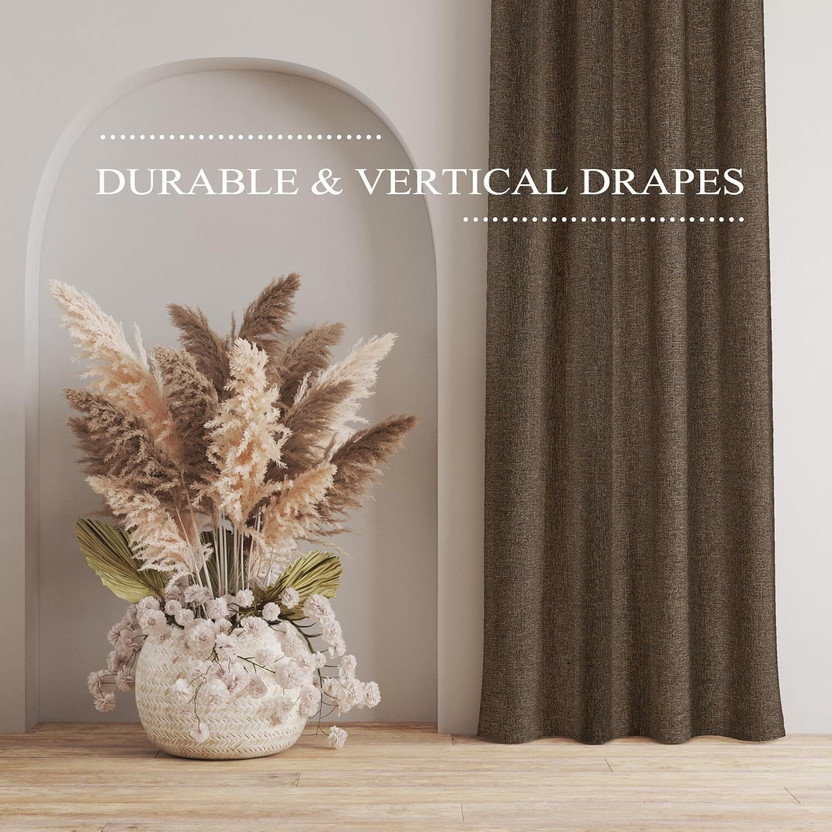 IndianOnlineMall 213 cm (7 ft) Door Jacquard Room Darkening Curtain Single Curtain(Brown, Solid)
