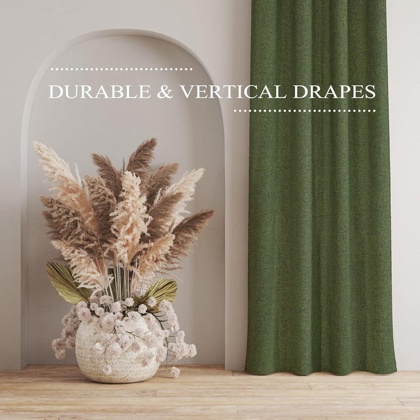 Daksha Fab 274 cm (9 ft) Long Door Jacquard Blackout Curtain Single Curtain(Dark Green, Solid)