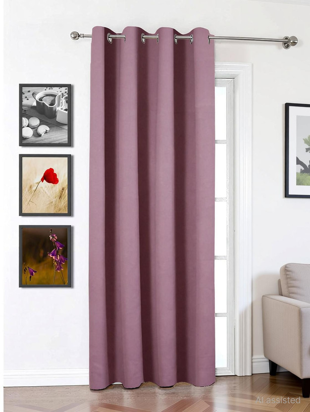 HOMEMONDE HOMEMONDE 274 cm (9 ft) Long Door Polyester Blackout Curtain Single Curtain(Lavender, Solid) - Flipkart Deal