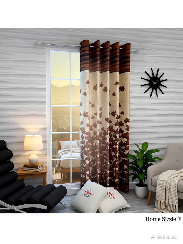 Home Home Sizzler 153 cm (5 ft) Window Polyester Semi Transparent Curtain Single Curtain(Brown, Floral) - Flipkart Deal