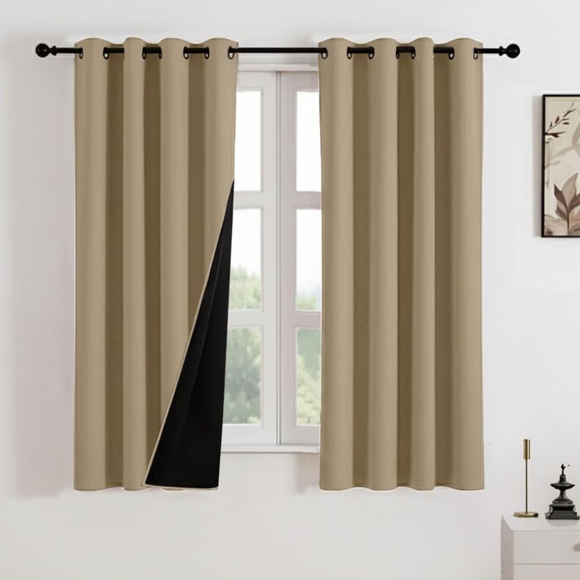 HOMEMONDE HOMEMONDE 152.4 cm (5 ft) Window Polyester Blackout Curtain (Pack Of 2)(Dutch White, Solid) - Flipkart Deal