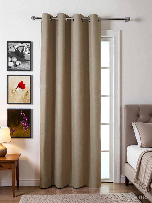 HOMEMONDE HOMEMONDE 213 cm (7 ft) Door Polyester Semi Transparent Curtain Single Curtain(Beige, Solid) - Flipkart Deal