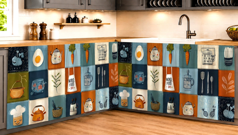 QSTED 150 cm (5 ft) Kitchen Sink Polyester Blackout Curtain (Pack Of 2)(Kitli, Solid)