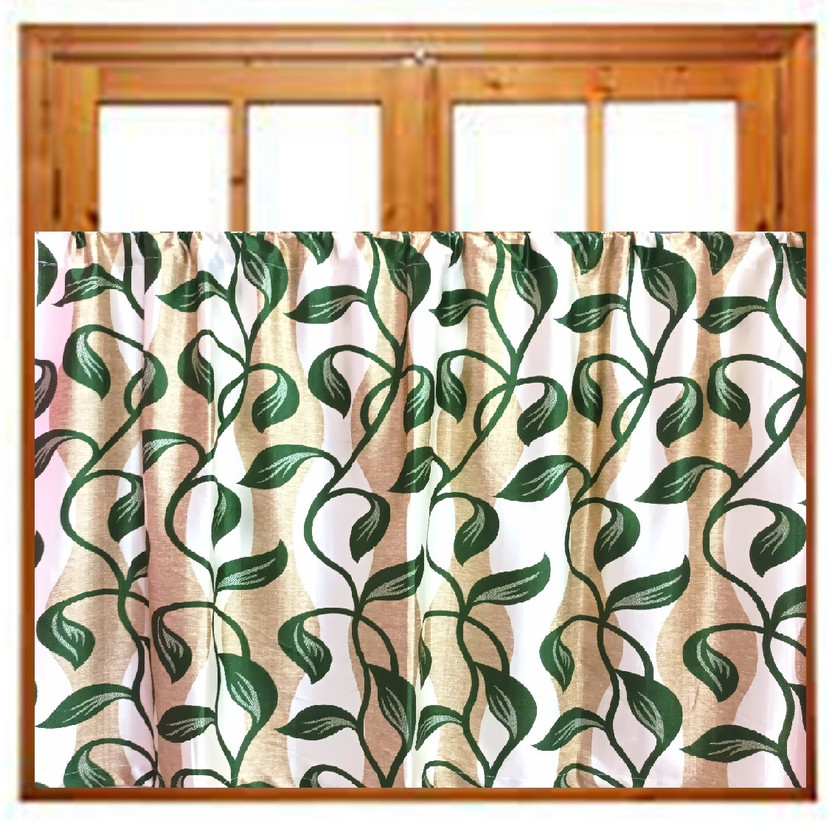 DSK 83 cm (3 ft) Window Polyester Room Darkening Curtain Single Curtain(Green, Floral)