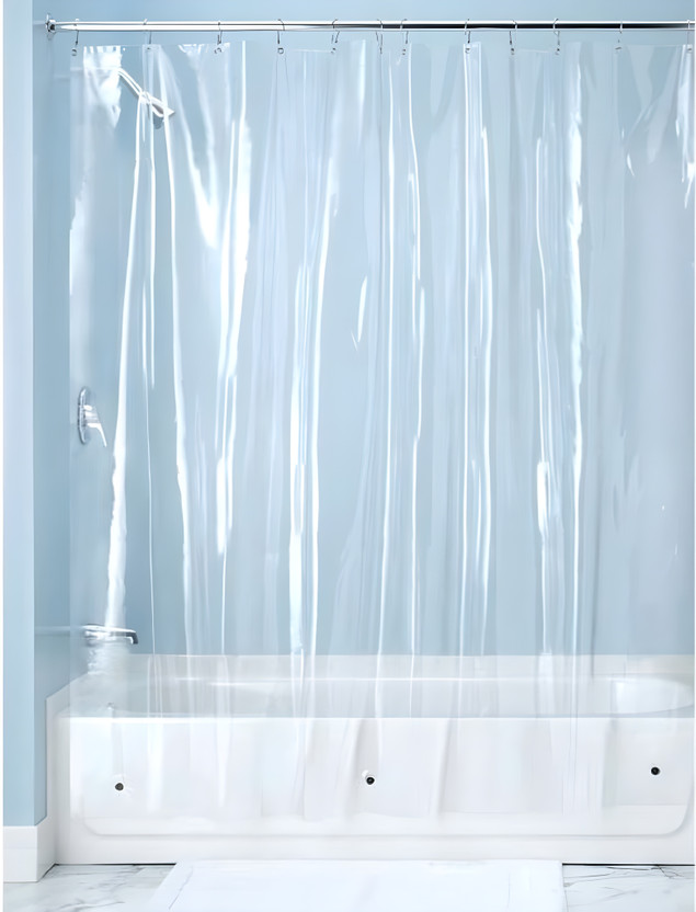 SHAVIN 275 cm (9 ft) Long Door PVC Transparent Curtain Single Curtain(TRANSPARENT, Solid)