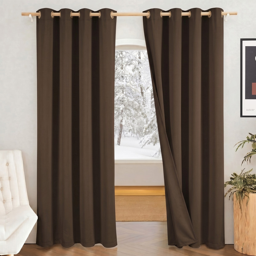 Home Home Stylish 213 cm (7 ft) Door Velvet Blackout Curtain (Pack Of 2)(Coffee, Solid) - Flipkart Deal