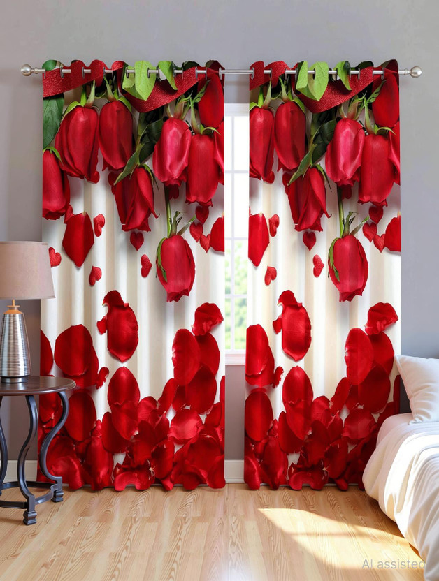 MAHALUXMI COLLECTION 210 cm (7 ft) Door Polyester Blackout Curtain Single Curtain(Multicolor, Printed)