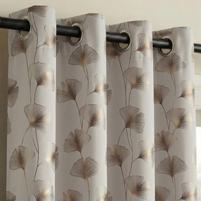 Home Home Spark 153 cm (5 ft) Window Polyester Blackout Curtain (Pack Of 2)(Beige, Printed) - Flipkart Deal