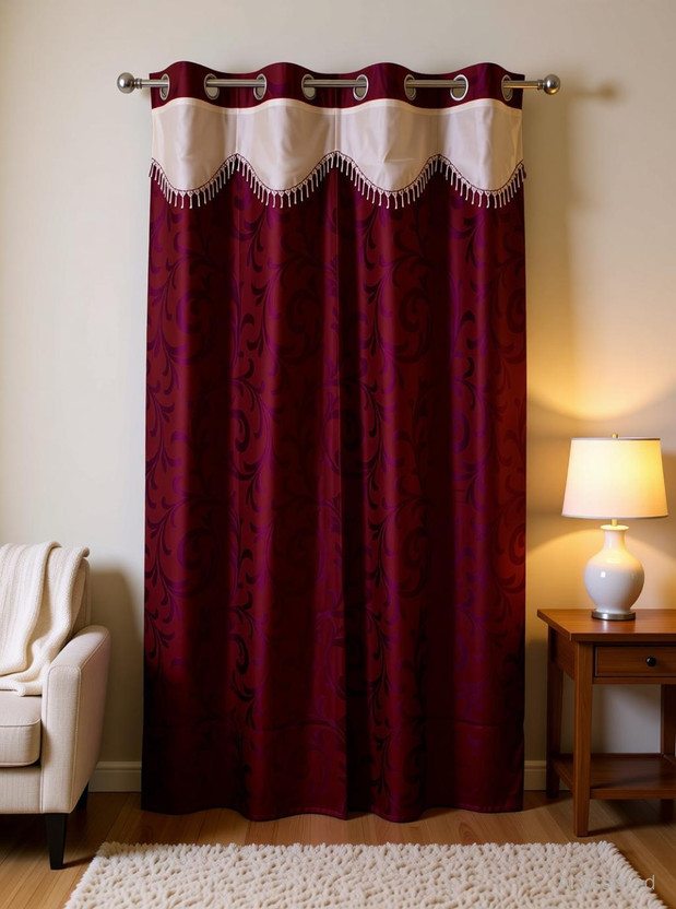 Tidy Tidy 210 cm (7 ft) Door Polyester Curtain Single Curtain(Purple, Maroon, Floral) - Flipkart Deal