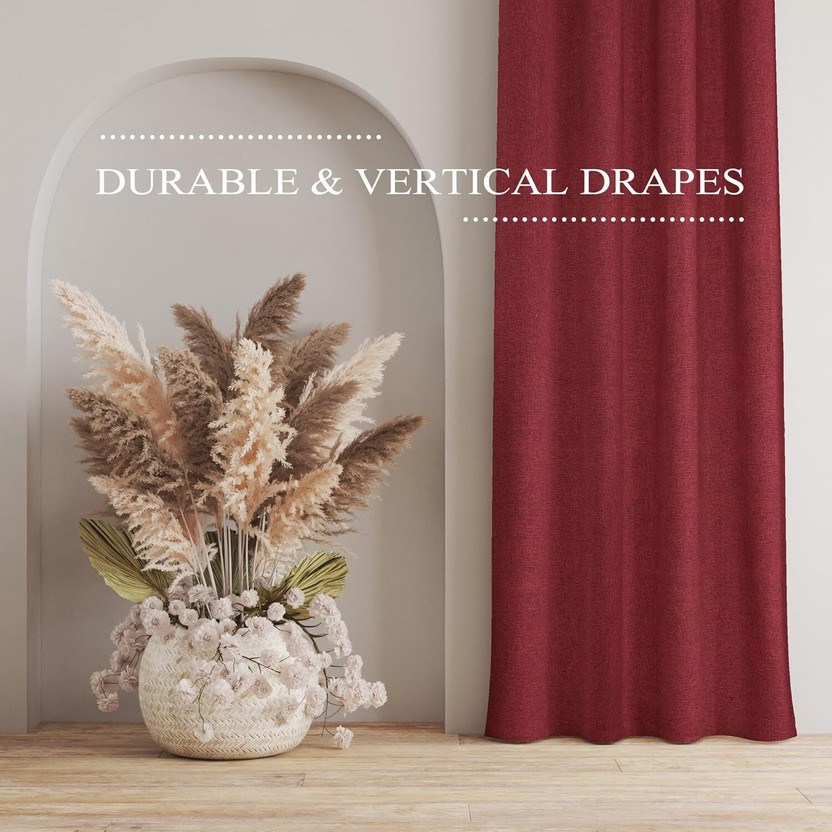 Daksha Fab 213 cm (7 ft) Door Jacquard Blackout Curtain Single Curtain(Maroon, Solid)