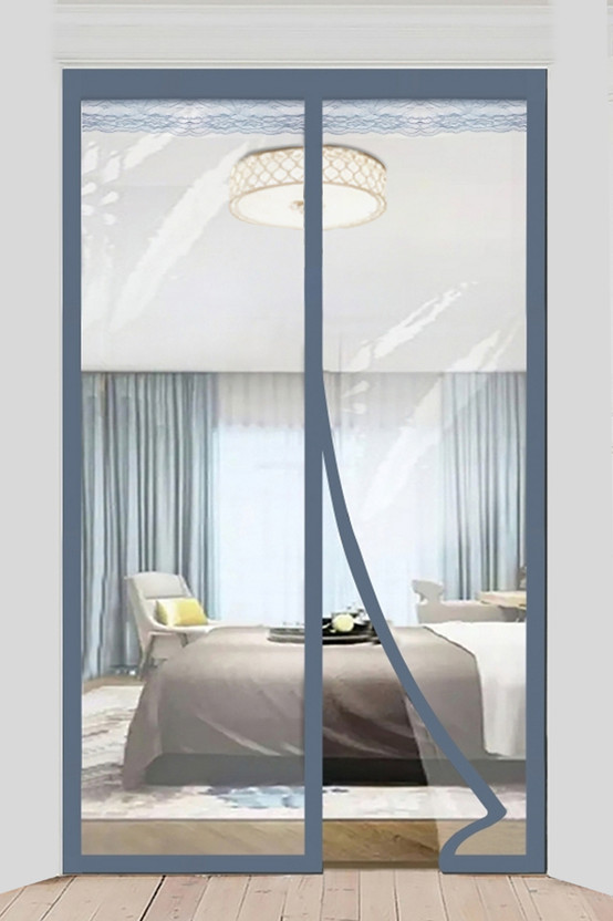 The Furnishing Tree 207 cm (7 ft) Door PVC Room Darkening Curtain Single Curtain(Magnetic AC Curtain | Transparent, Thermal-Insulated Door Screen, Solid)