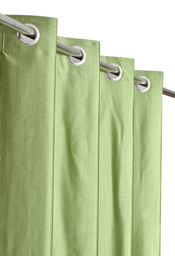 DrapeHomez 152 cm (5 ft) Window Polyester Semi Transparent Curtain Single Curtain(Green, Solid)