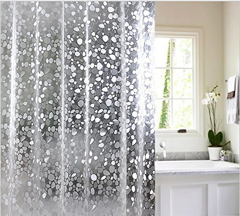ZITIN 275 cm (9 ft) Door PVC Semi Transparent Curtain Single Curtain(SEMI-TRANSPARENT, HIGH QUALITY POLKA PRINTED CURTAIN, Polka, Printed)