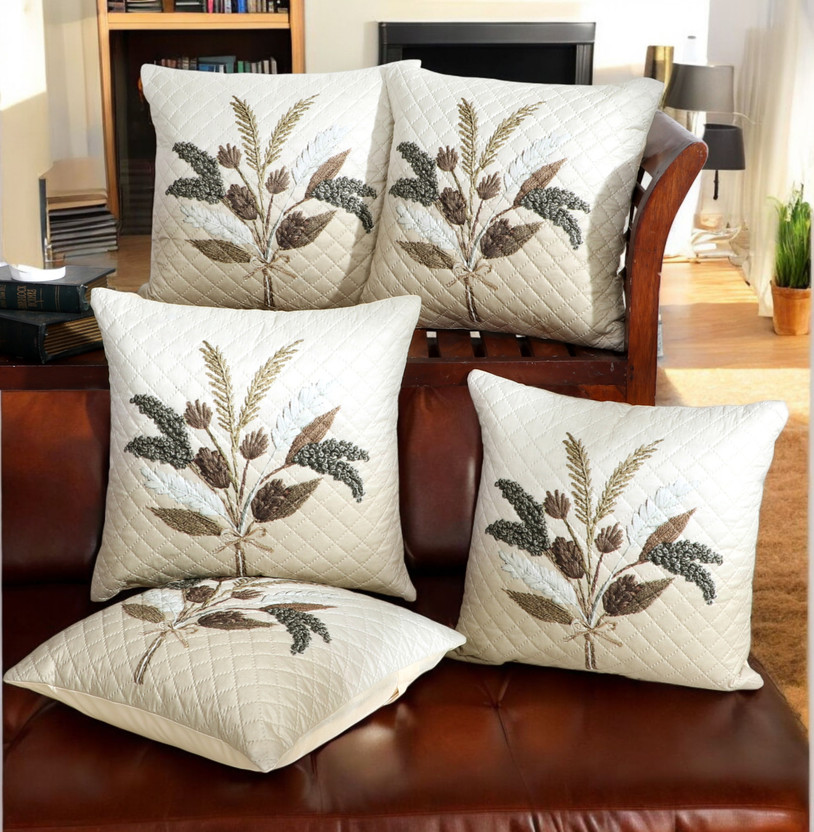 viraj Polyester Cushions Cover(41 cm*41 cm, Pack of 5, Multicolor)