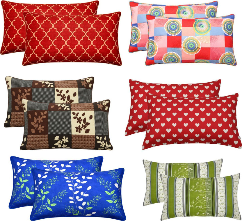 SPREI Cotton Pillows Cover(43.18 cm*68.58 cm, Pack of 12, Multicolor)
