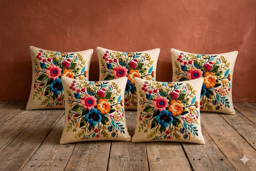 AKANSHA AKANSHA Linen Cushions Cover(16 cm*16 cm, Pack of 5, Multicolor) - Flipkart Deal