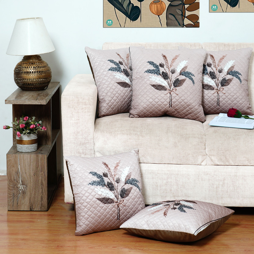 NATIONAL NATIONAL HANDLOOM Velvet Cushions Cover(40 cm*40 cm, Pack of 5, Ivory) - Flipkart Deal