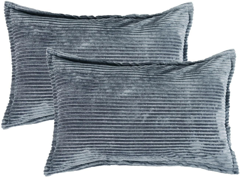 PRINDA Velvet Pillows Cover(45.72 cm*71.12 cm, Pack of 2, Grey)