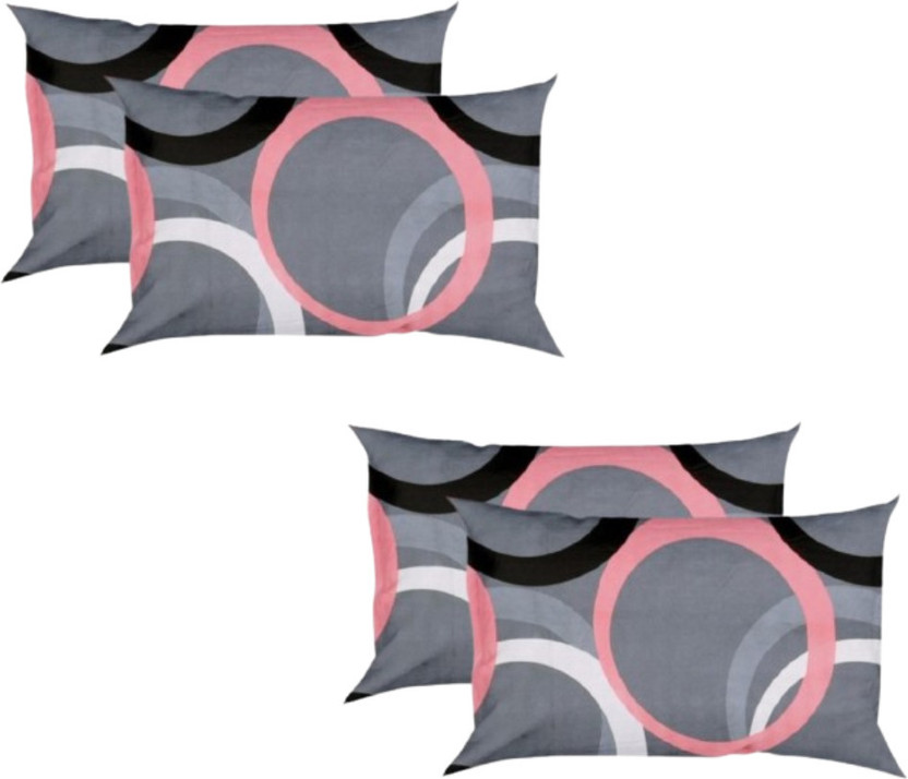 MSKtrend Cotton Pillows Cover(43 cm*69 cm, Pack of 4, Grey)