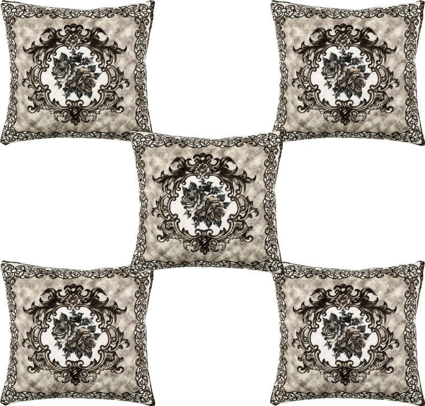 HONY Polyester Cushions Cover(41 cm*41 cm, Pack of 5, Multicolor)