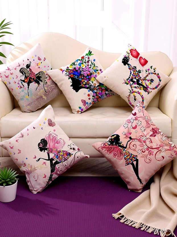 swasiya swasiya Jute Cushions Cover(40 cm*40 cm, Pack of 5, Multicolor) - Flipkart Deal